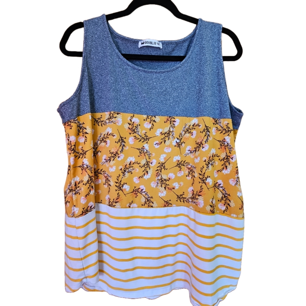 Women's Sleeveless Colorblock Top Size 1X